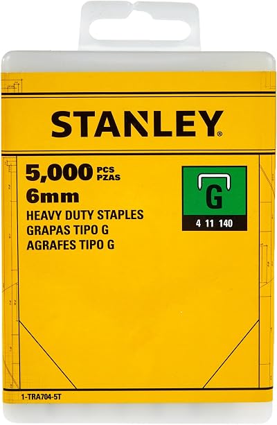 Stanley 1-TRA704-5T 6mm G-Type Heavy Duty Staples 5000 Pieces