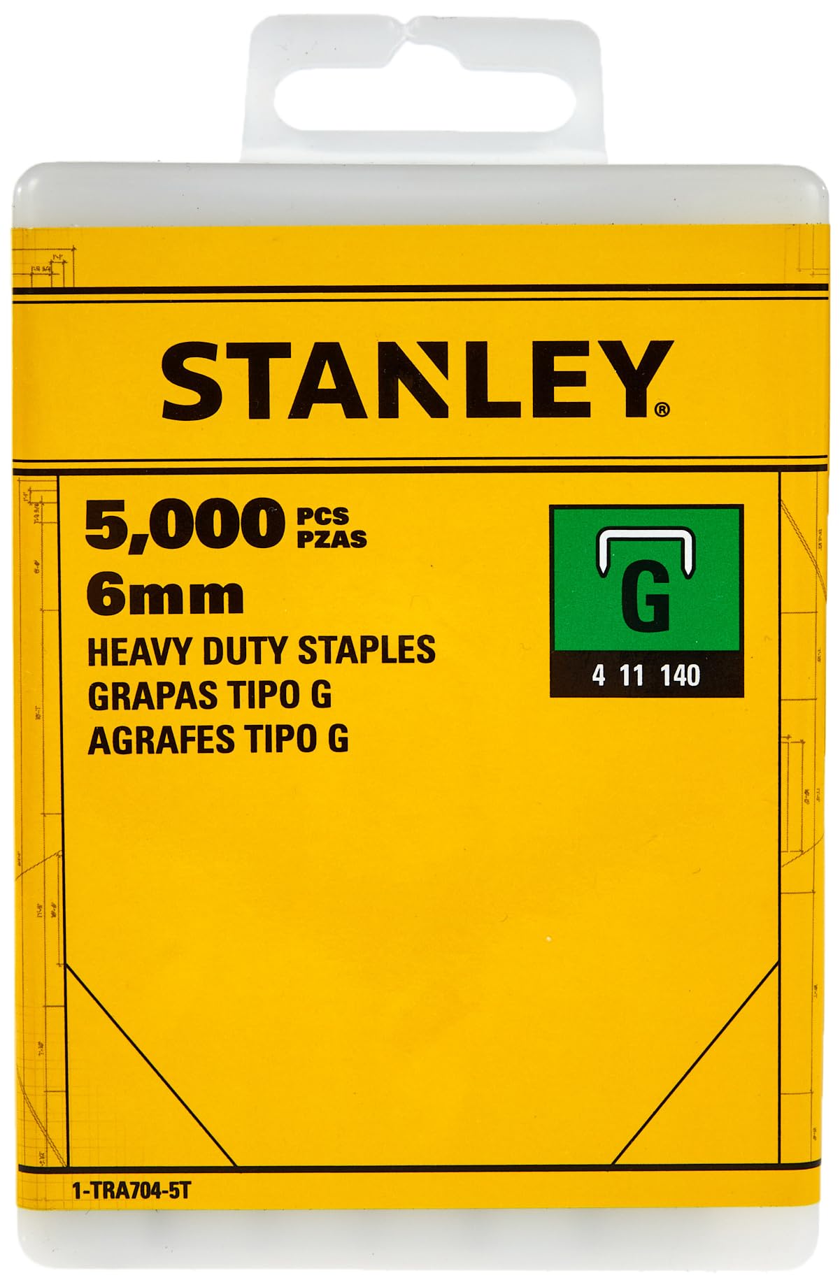 Stanley 1-TRA704-5T 6mm G-Type Heavy Duty Staples (5000 Pieces)
