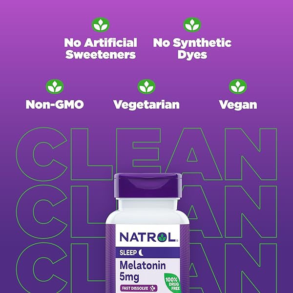 NATROL FAST DISSOLVE MELATONIN 5 MG, MELATONIN SUPPLEMENTS FOR RESTFUL SLEEP, SLEEP SUPPORT FOR ADULTS, 30 STRAWBERRY-FLAVORED TABLETS, UP TO A 30 DAY SUPPLY