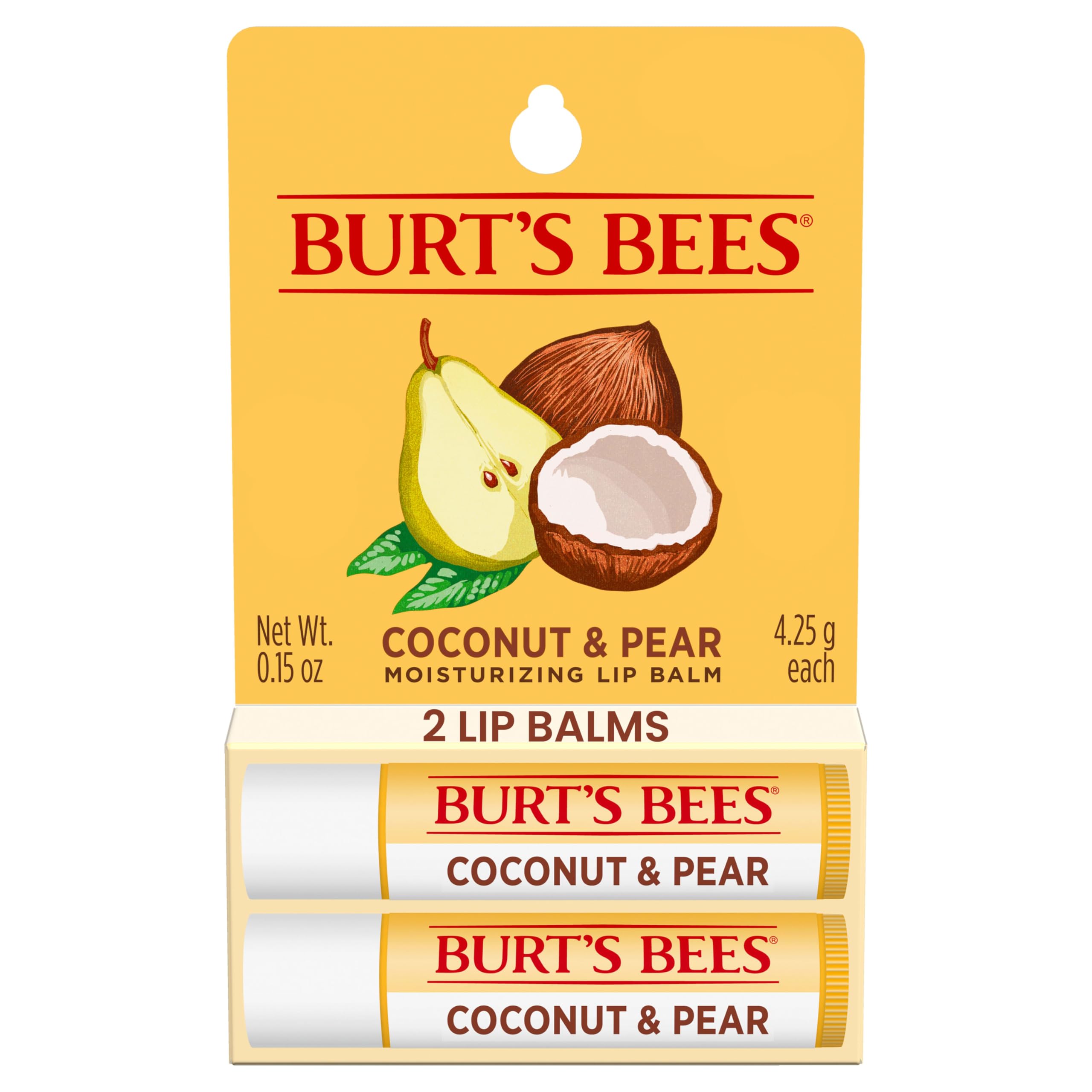 Burt's Bees Coconut and Pear Moisturizing Lip Balm, 0.15 oz