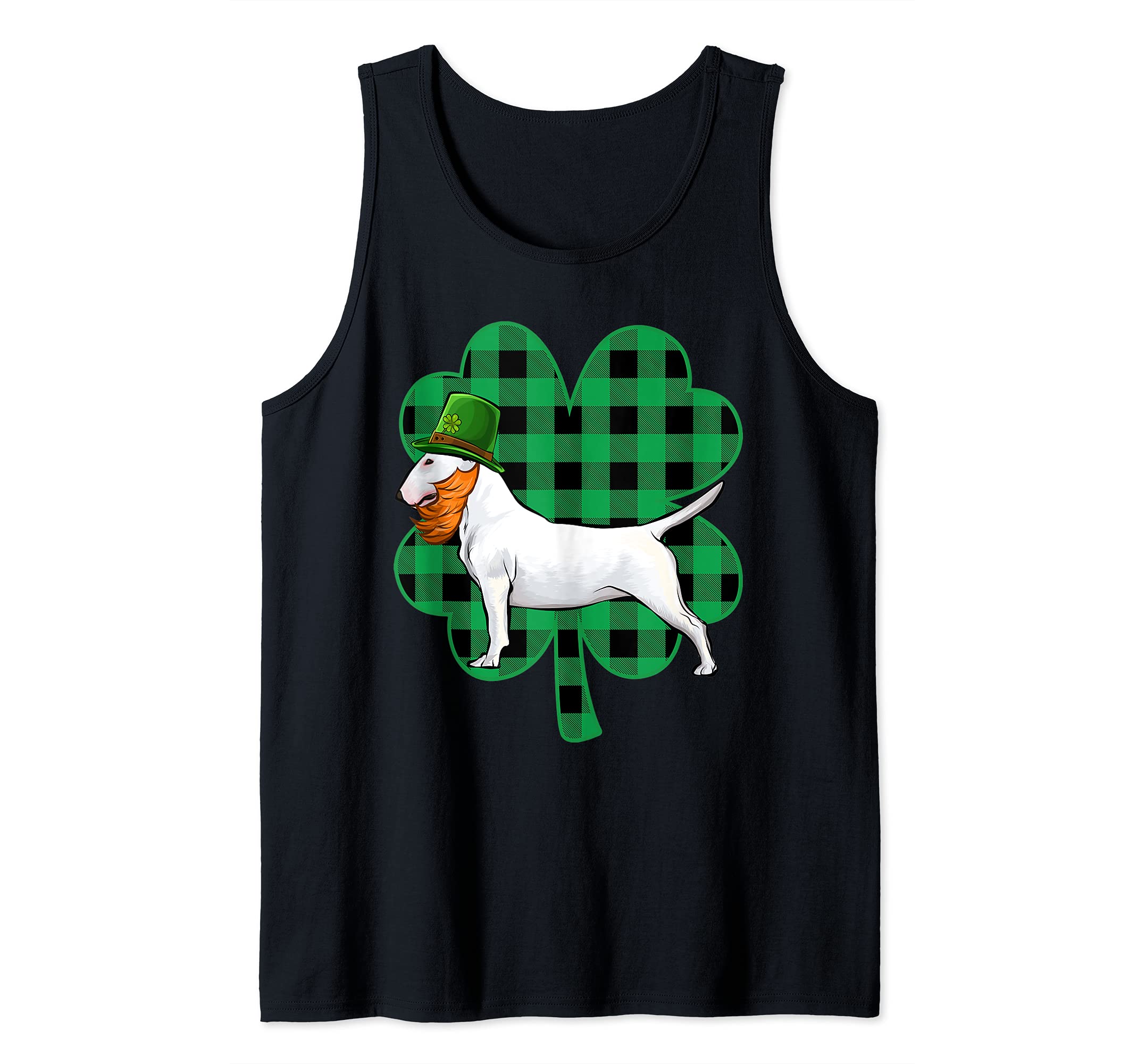 Bull Terrier Leprechaun St Patricks Day Lucky Clover Tank Top