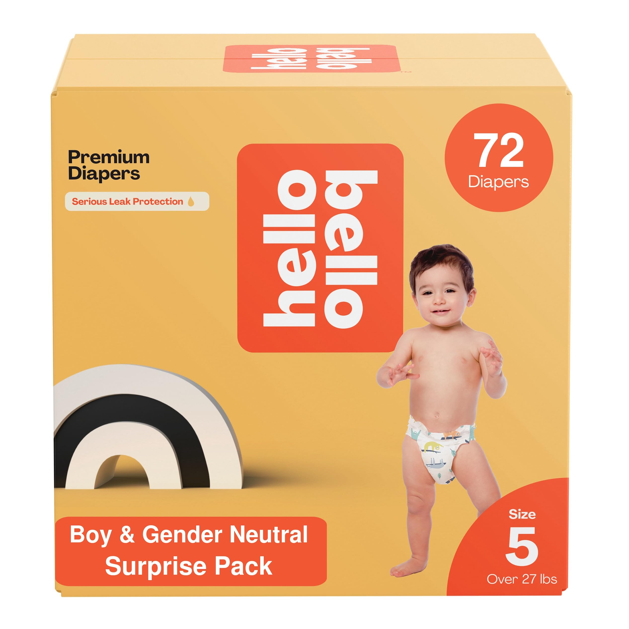 Photo 1 of Hello Bello Premium Diapers, Size 5 (27+ lbs) Surprise Pack for Boys - 72 Count, Hypoallergenic with Soft, Cloth-Like Feel - Assorted Boy & Gender Neutral Patterns