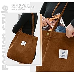 Women Corduroy Tote Bag, Shoulder Purses for Office