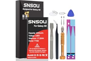 SNRONEW Galaxy S9 Battery, SNSOU 4500mAh EB-BG960ABE Li-Polymer Replacement Battery for Samsung Galaxy S9 G960 G960A G960V G960U G960F G960W with Repair Replacement Kit Tools