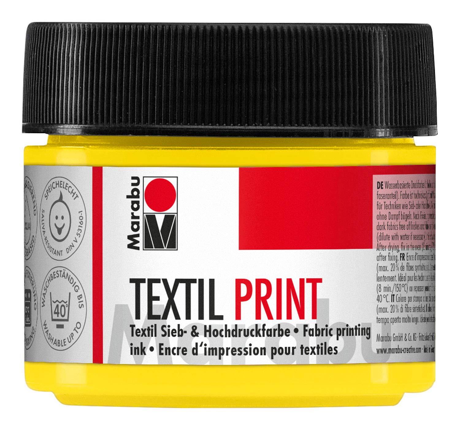 Marabu Textil Print Primary Yellow 100ml Fabric Printing Ink
