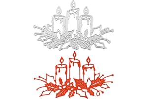 YETUAB Candle Die Cuts for Card Making, Candle Scrapbooking Embossing Album Craft Card Making Supplies, Christmas Stamps and Dies for Card Making, Christmas Cutting Dies