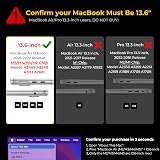 EooCoo MacBook Air 13 Case 2022-2026 Transparent Midnight Blue A3449 A3240 view 2