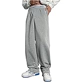 RoseSeek Boy's Baggy Pants Letter Elastic High Waisted Wide Leg Sweatpants Athletic Track Pants Joggers