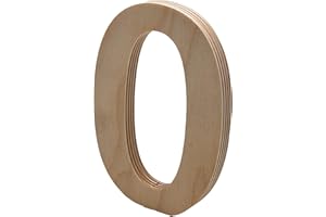 WOODEN LETTER STORE 6” Tall Wooden Number 0 – 1/2” Thick Baltic Birch – Paintable DIY Decor, Signs & Crafts - Pack of 1