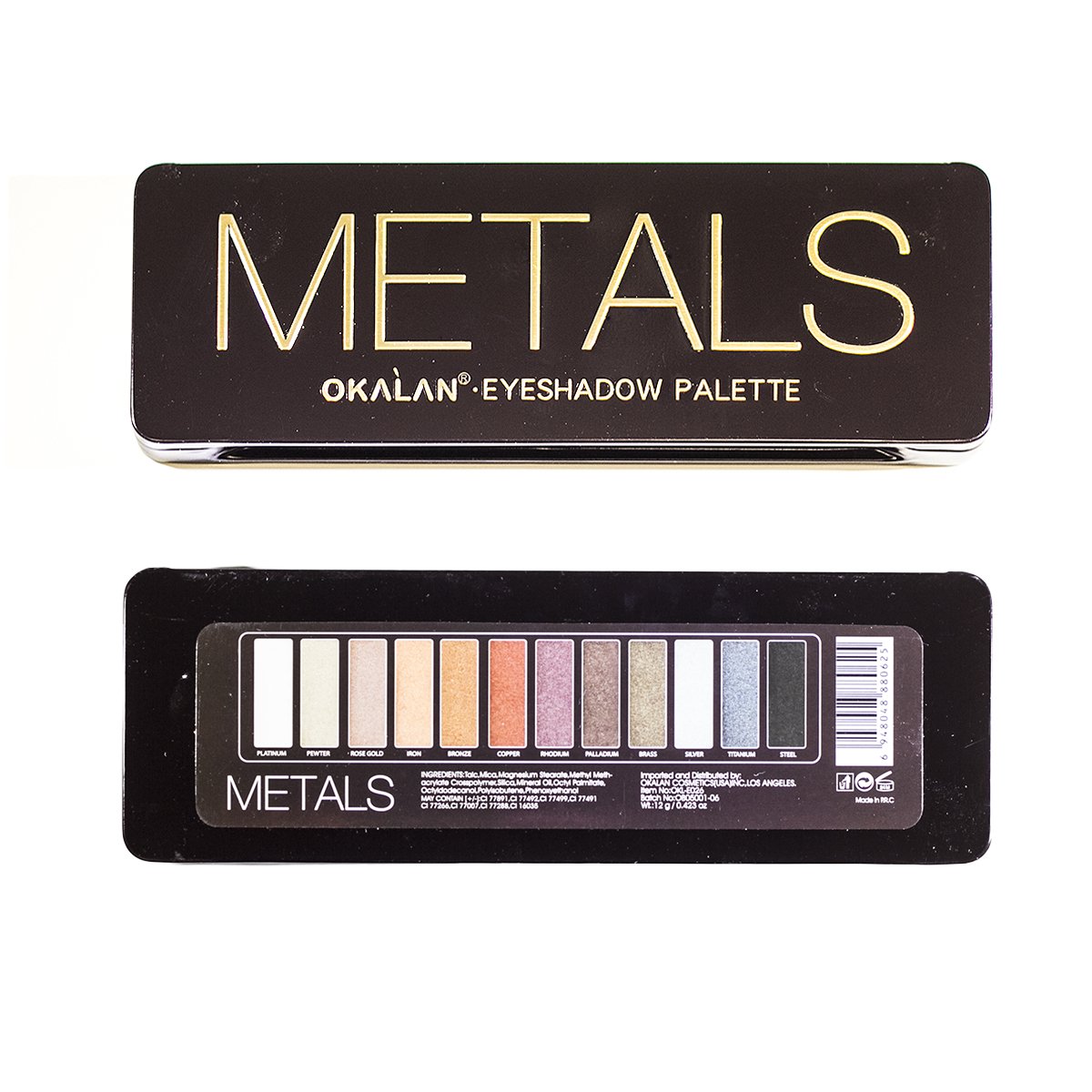 OkalanMetals Eyeshadow Palette 12 Powder with Brush