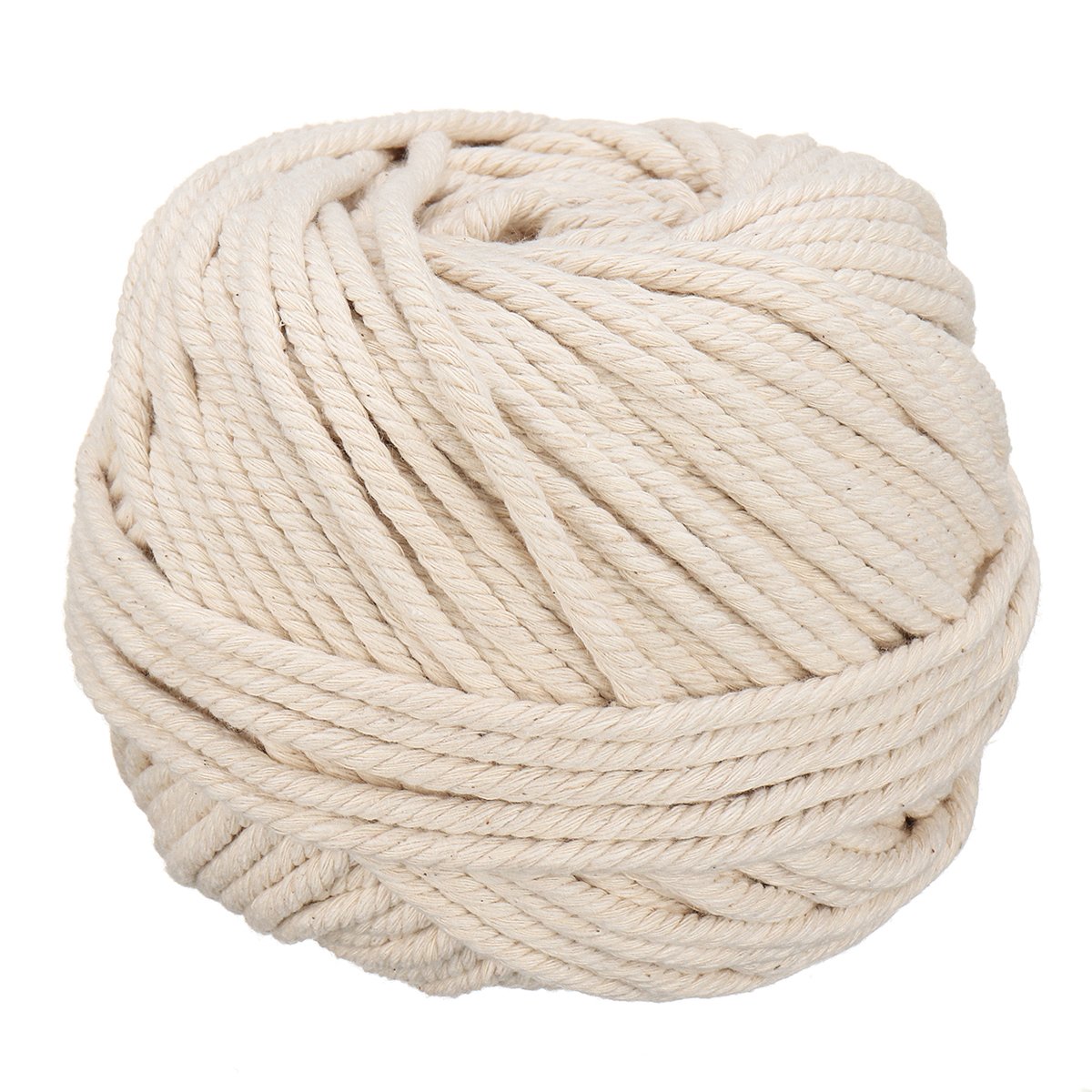 Jeteven Baumwollgarn Baumwollkordel Makramee Garn für DIY Handwerk Basteln Wand Aufhängung Pflanze Aufhänger (5mm x 60m)