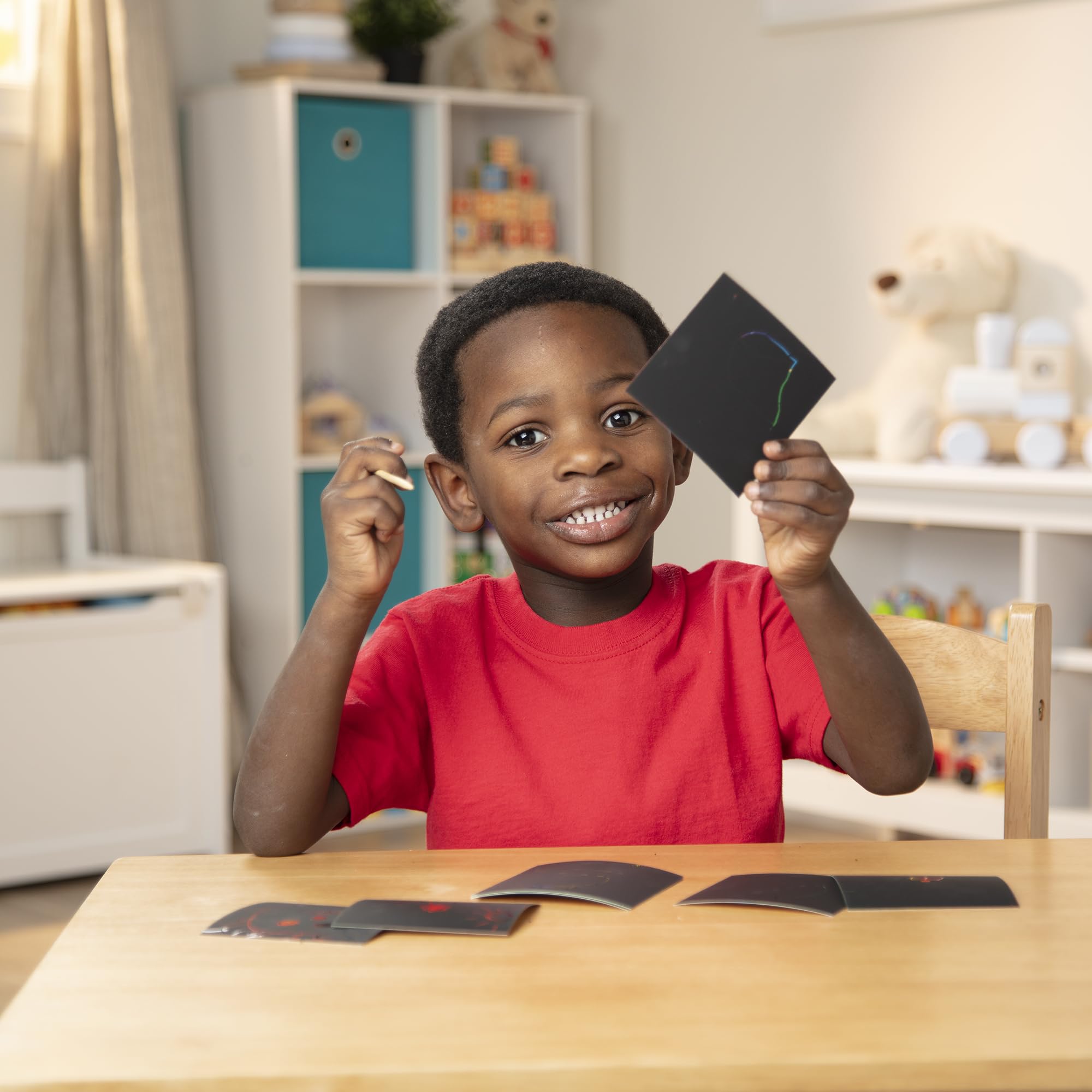 Melissa & Doug Scratch Art Rainbow Mini Notes (125) with Wooden Stylus - FSC Certified