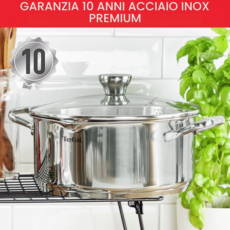 A70546 Duetto, Pentola adatta a piani cottura a induzione, Ø 24 cm, Acciaio Inox (Edelstahl)