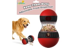 JoyBruko Interactive Dog Treat Puzzle Toys, Treat Dispensing Dog Enrichment Toys to Keep Them Busy, Adjustable Puppy Puzzle Feeder for Smart Dogs, Cognitive Toy for Small Medium Large Breed, Red