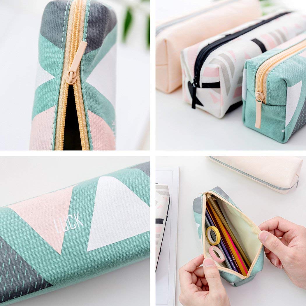 Morkia Trousses Scolaire, 2 Pièces Trousse École Papeterie Pouch,Multi-Functional Étui à Crayons Stylos, Crayons, Stylos à Gel, Marqueurs Autres Fournitures Scolaires (Noir + Blanc)