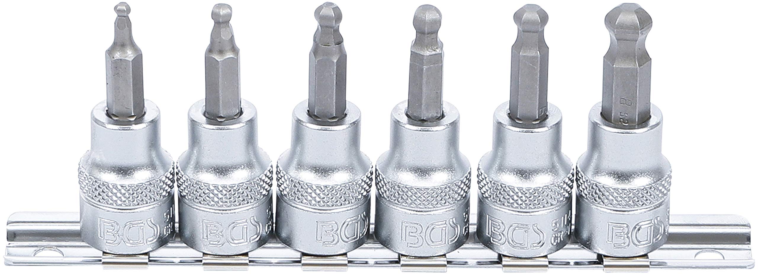BGS 5109 | Bit Socket Set | 10 mm (3/8") Drive | internal Hexagon with Ball Head 3 - 8 mm | 6 pcs.
