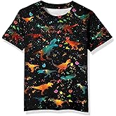 Neemanndy Teens Boys Girls Shirts 3D Print Colorful Design Graphic Tee Shirt with Short Sleeve for Kids 6-16 Years