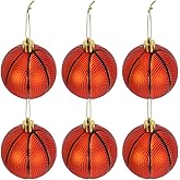 Toyvian Christmas Basketball Ornaments 6Pcs Christmas Tree Hanging Ball for Xmas Tree Sports Party Decorations Indoor Holiday Decor