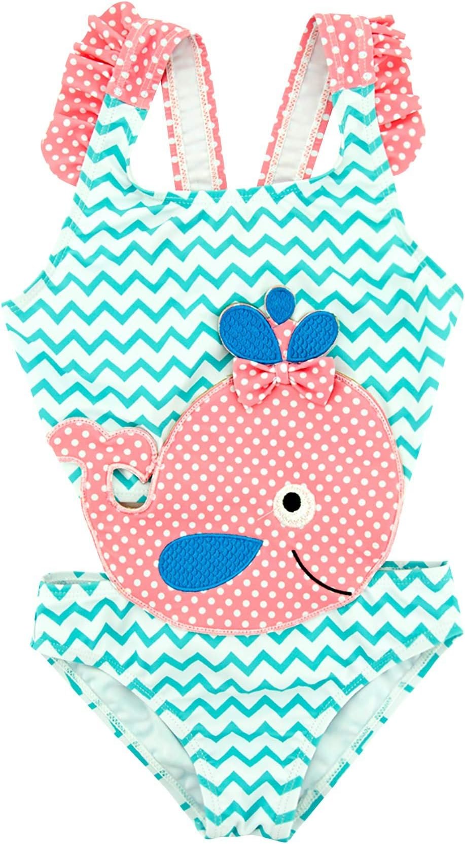Kavkas Baby Girl One Piece Swimsuit Printed Bikini Swimwear Beach Bathing Suit