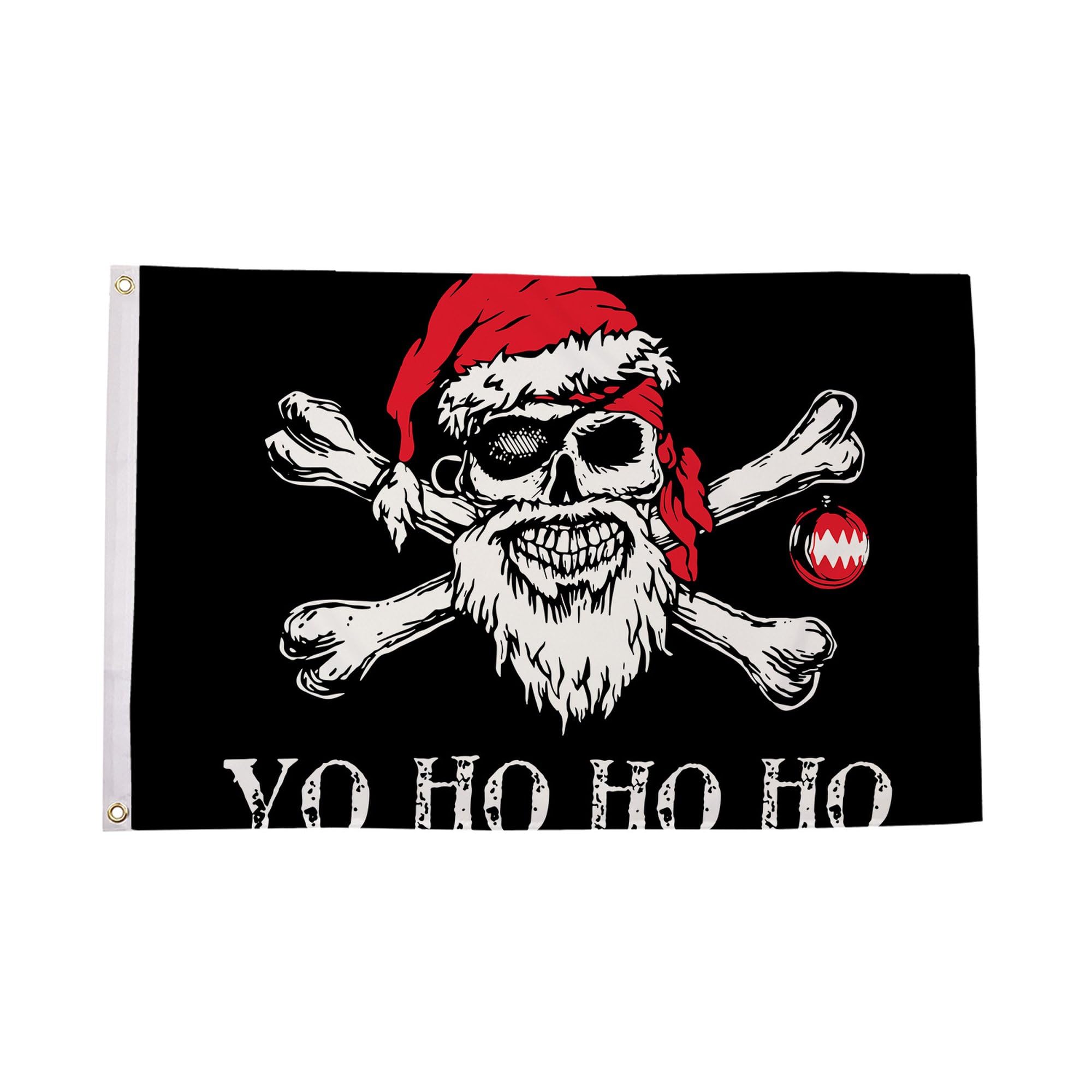 Flagtex Pirate Flags Yo Ho Ho 5ft x 3ft (150cm x 90cm) - Classic Pirate Banner Traditional Chant, Jolly Roger Flag for Garden Display, Outdoor Pirate Party Decorations — image 1