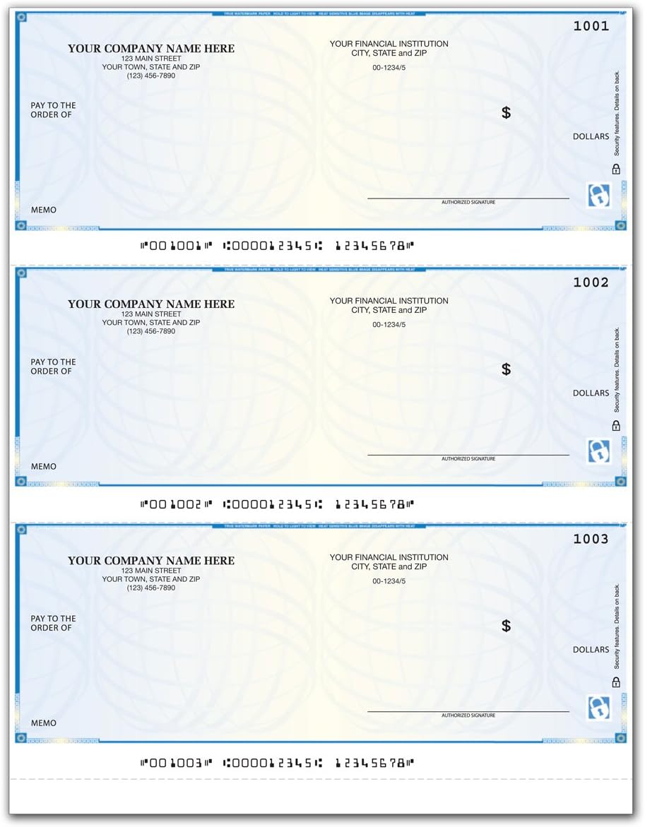 CheckSimple Laser Business Checks, High Security, 3/Page