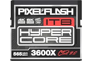 1TB PixelFlash CFast 2.0 Card 3600X HyperCore 565MB/s SATA3 VPG180 C Fast Card Compatible w/DSLR Cinematic Video & Photo Cams