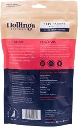 Hollings Cow Ears Dog Treats 40 Pack 100% Natural Grain Free High Protein view 3