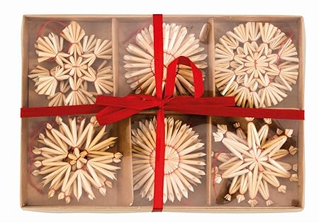 Melo 18 Festliche Strohsterne für den Weihnachtsbaum Christbaumschmuck Dekoration Weihnachten Tannenbaumschmuck 6997