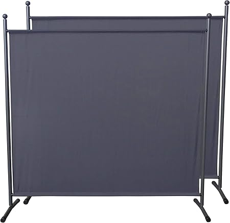 Amazon De Quick Star 2 Stuck Paravent 180 X 178 Cm Stoff Raumteiler Gross Garten Stellwand Trennwand Balkon Sichtschutz Grau