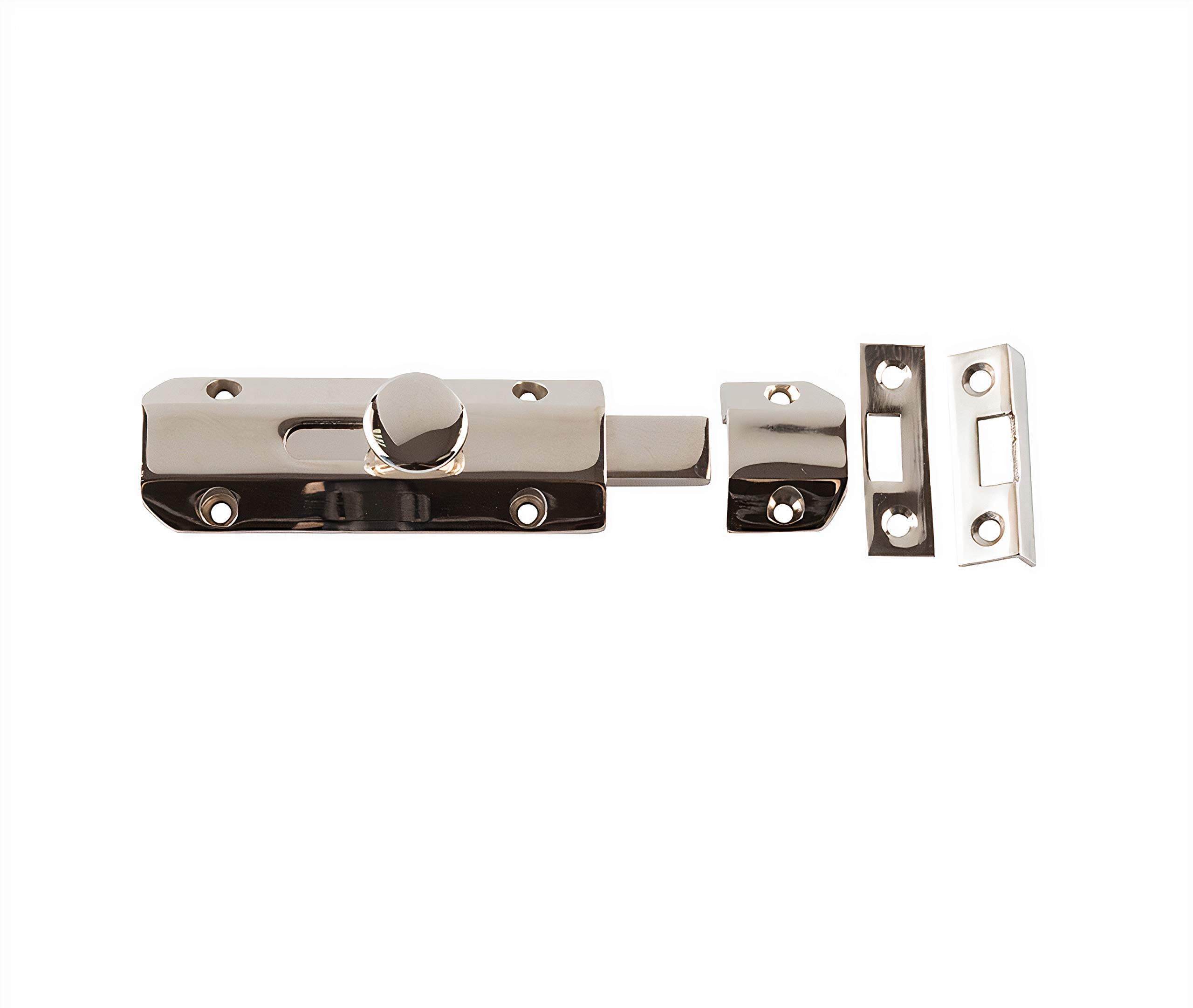 Jedo 100mm (4") Heavy Duty Sliding Surface Door Lock Bolt for Internal and External Doors and Windows (Polished Chrome)