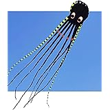 APZ Sky Visitor 3D 26ft Ultra Large & Fun Octopus Foil Kite with Handle & Line, Giant Kite for Adults and Kids, Boys Girls, B