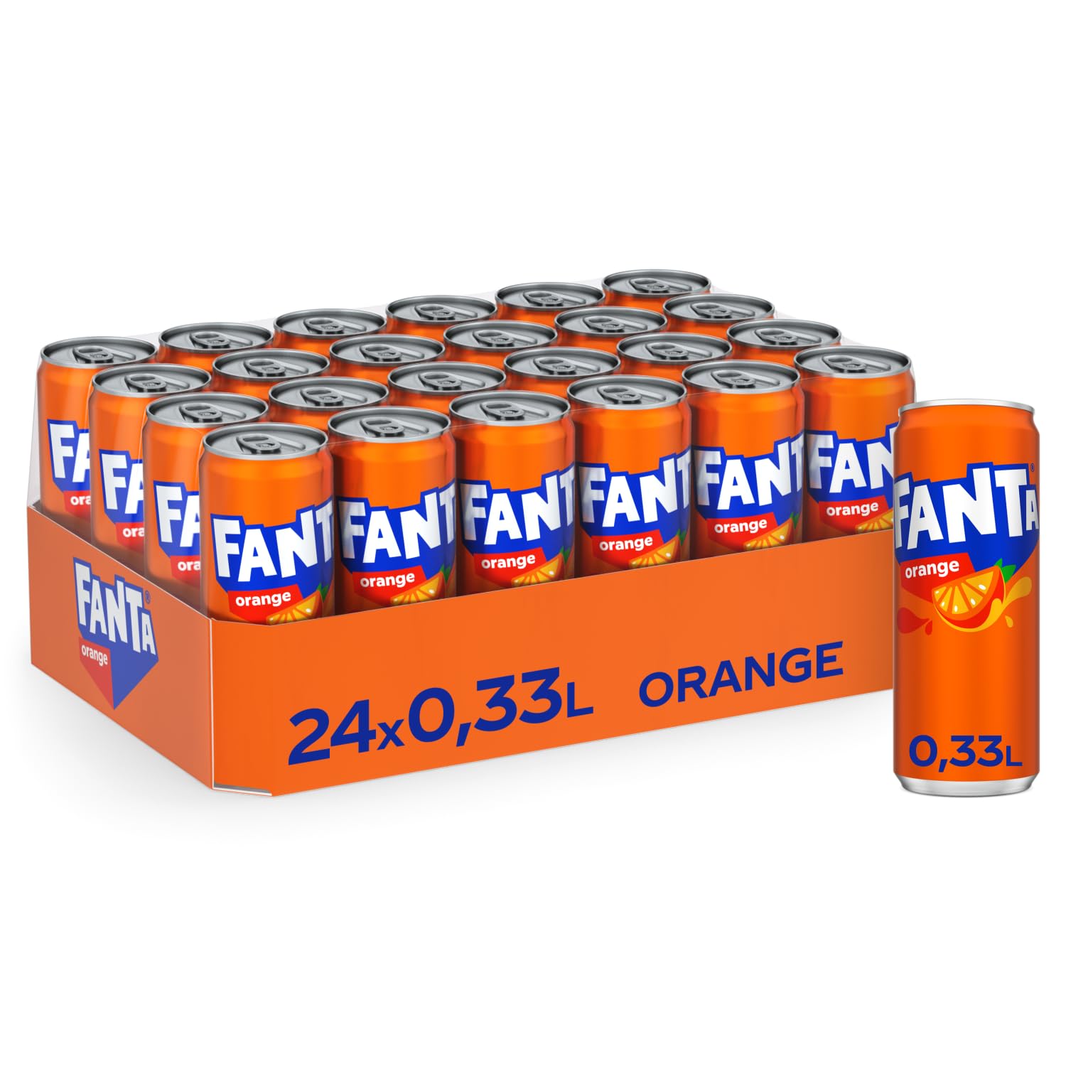 Fanta Orange - fruchtig-spritzige Limonade mit klassischem Orangengeschmack - erfrischendes Softgetränk in Einweg Dosen (24 x 330 ml)
