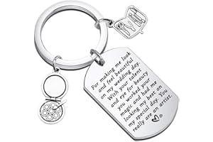 WSNANG Makeup Artist Gift For Making Me Look And Feel Beautiful On My Wedding Day Keychain Wedding Makeup Artist Gift