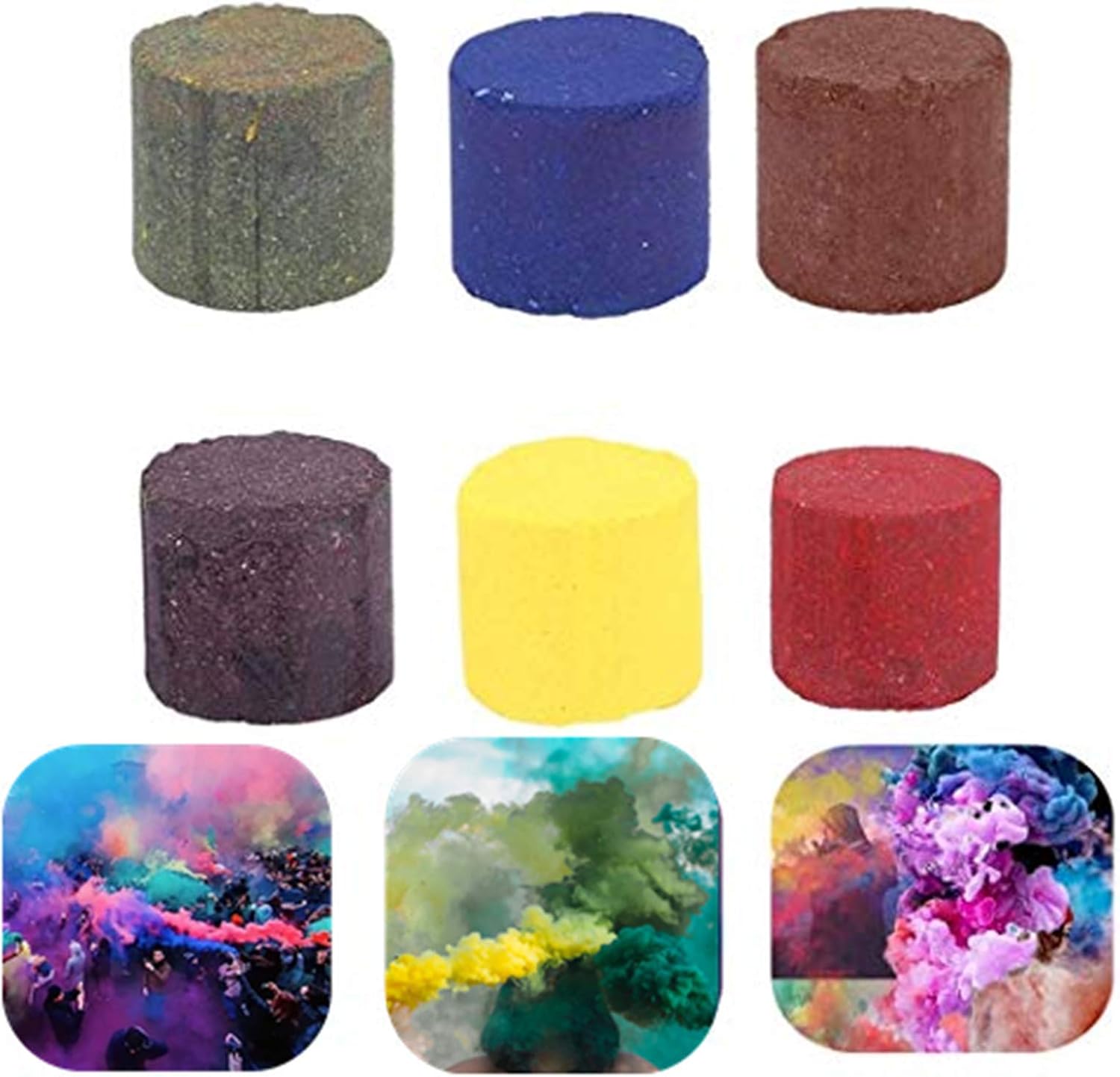Colorful Smoke Bombs, 1/6 Pcs Smoker Cake Colorful Fog