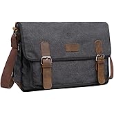 Berchirly Vintage Military Men Canvas Messenger Bag Satchel Travel Shoulder Bags For 13.3-17" Laptop
