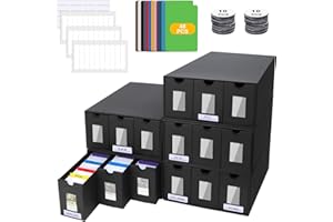 ATPWONZ Trading Card Storage Box, 15000+ Cards Deck Box for MTG Commander, Trading Cards Organizer with 48 Card Dividers, Labels & Tapes, Visible Card Deck Boxes for MTG TCG PTCG Sport Cards