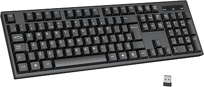 cimetech 2.4G Wireless Keyboard UK Full-Size with Numpad Black
