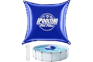 IPOOLTENG 4 x 4 Ft Pool Pillows for Above Ground Pool, 0.5mm PVC Cold-Resistant Pool Pillow with Dual-Inflation Valve, Pool Cover Air Pillow with 65.6 Ft Rope for Supporting Pool Cover