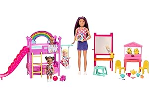 Barbie Skipper Babysitters, Inc. Ultimate Daycare Playset with 3 Dolls, Furniture & 15+ Accessories, Includes Bunk Beds & Color-Change Easel
