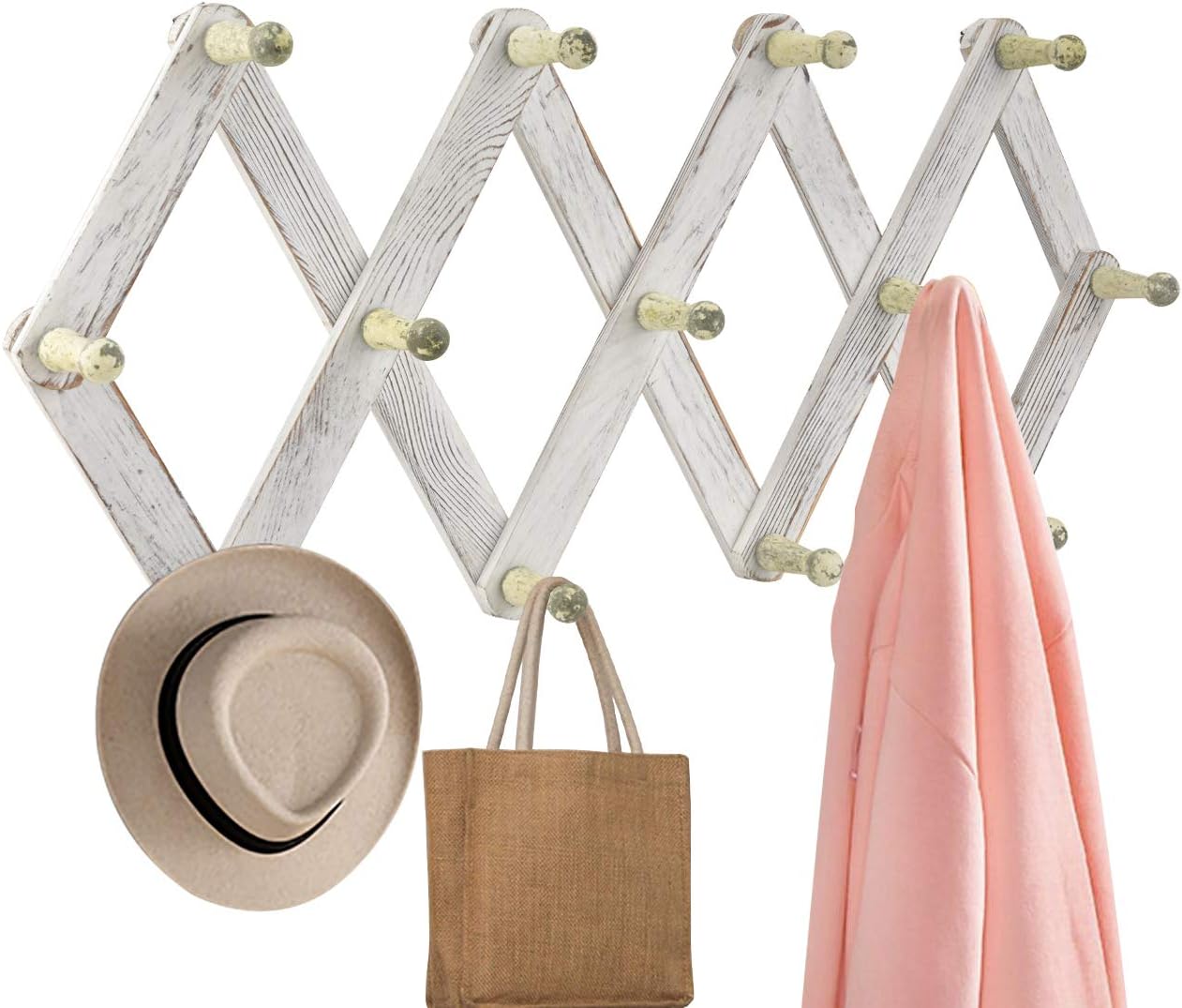 Homode Accordian Wall Hanger, Expandable Coat Rack Wall