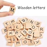 Vexquivera 100pc Wooden Scrabble Letters for Crafts Educational Games Kids view 4