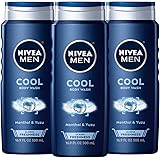NIVEA MEN Cool Body Wash, 16.9 Fl Oz, Pack of 3