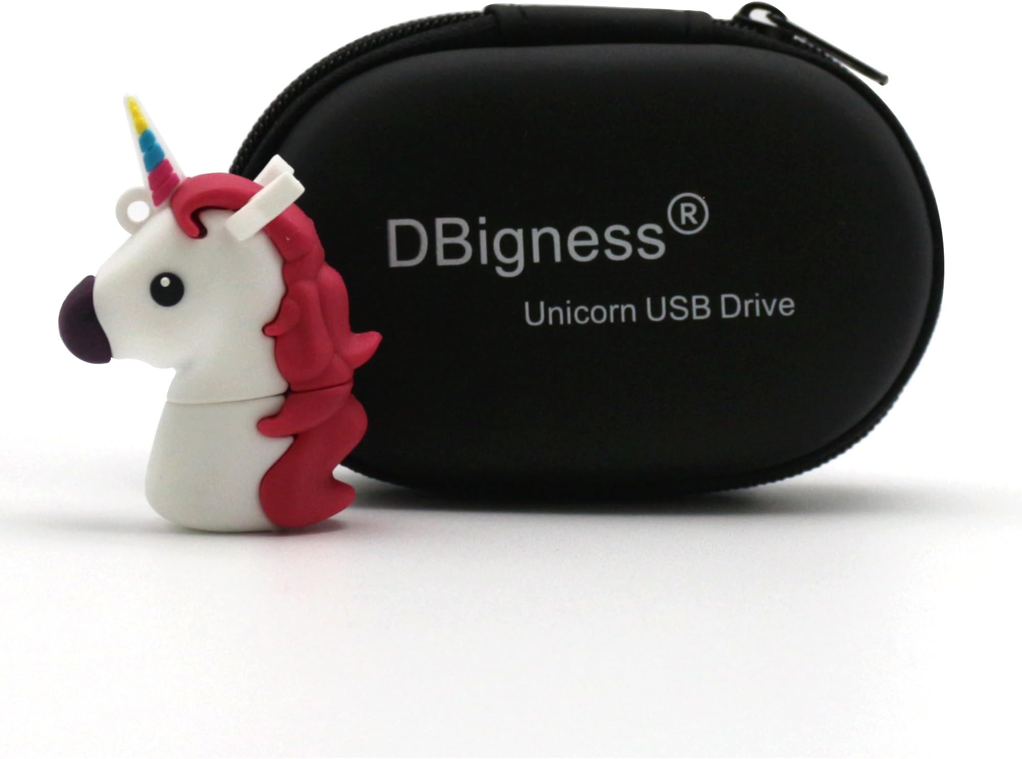 DBigness Cute White Unicorn Horse PVC 8GB USB 2.0 Flash Drives Funny Gift Cartoon USB Memory Stick Data Storage Pendrive