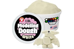 Hygloss Play Modeling Dough for Kids – Safe & Non-Toxic Sensory Dough for Arts and Crafts – 1 lb Tub – Play Clay for Toddler Activities, Preschool Classroom Must-Haves – White Color, Unscented