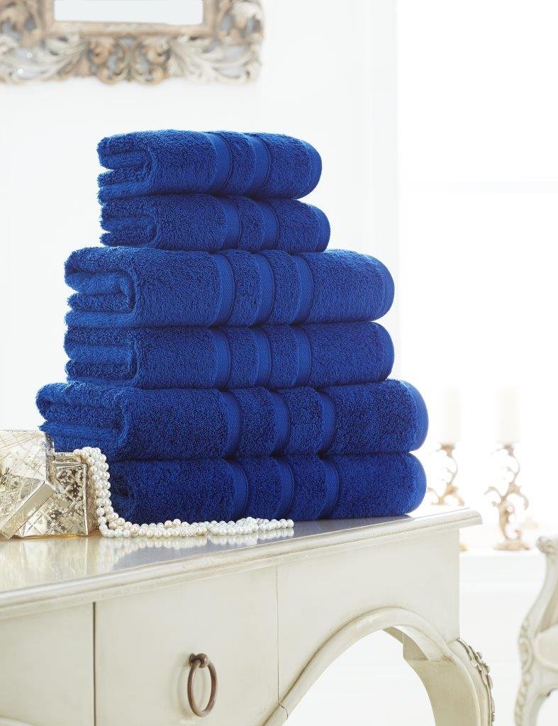 Gaveno Cavailia 100% Cotton Supreme Zero Twist 600 GSM Hand Towel Pack of 4-Electric Blue
