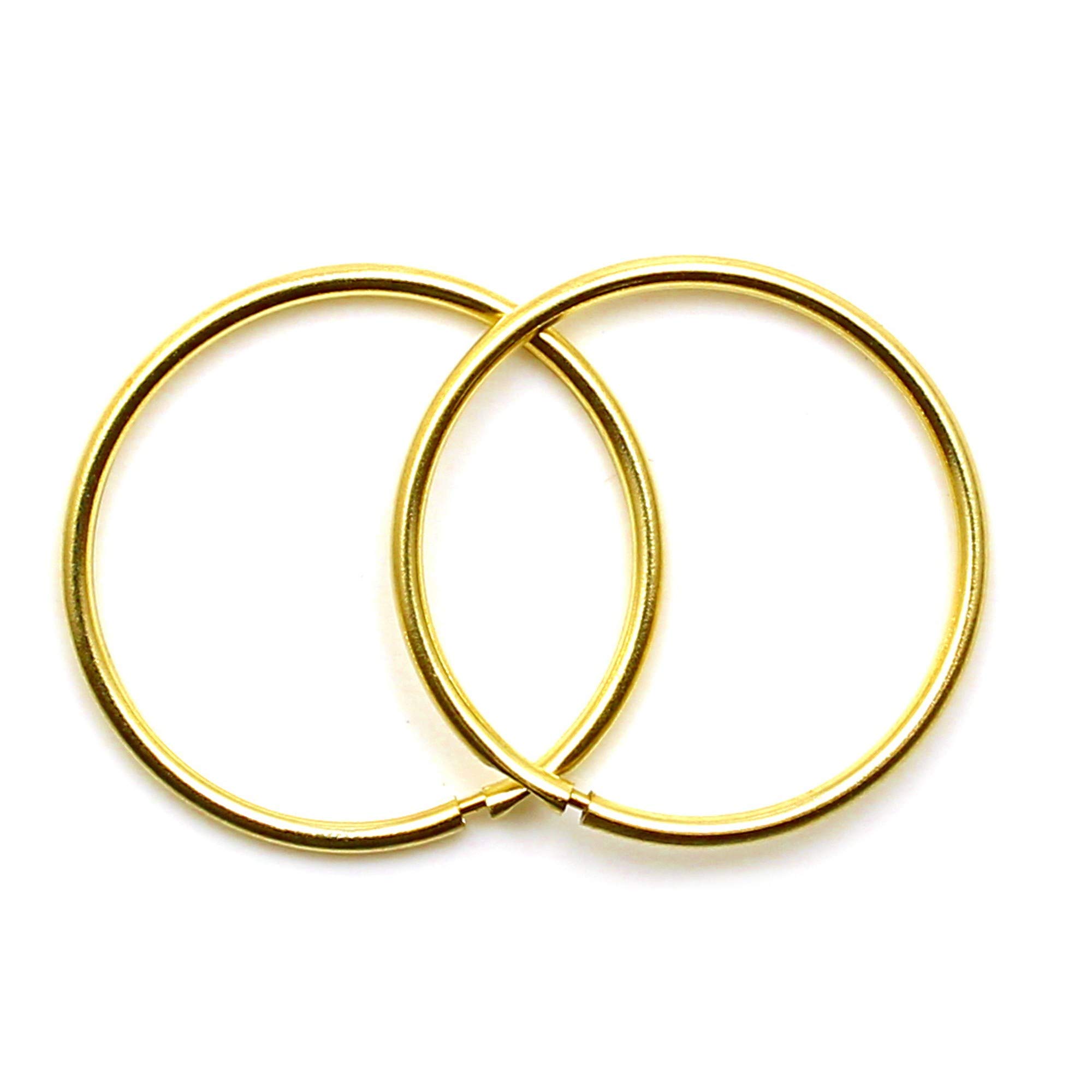 Arranview Jewellery Pair of 14mm 9ct gold sleeper hoop earrings. Plain finish and light weight