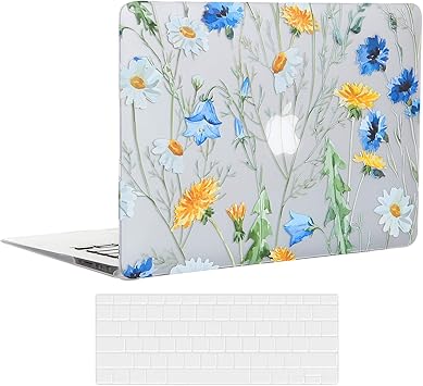 Amazon Com Ekuabot Floral Daisy Macbook Pro 13 Inch Case Keyboard Cover A1425 A1502 12 15 Release Rubber Coated Hard Case Only Compatible Macbook Pro 13 3 With Retina Display No Cd Rom Computers Accessories