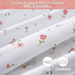 Softan Pink Floral Twin Size Sheet Set, 3 Pieces