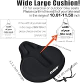DAWAY C9 Extra Large Bike Seat Cover Memory Foam Cushion 12in L x 12in W view 2
