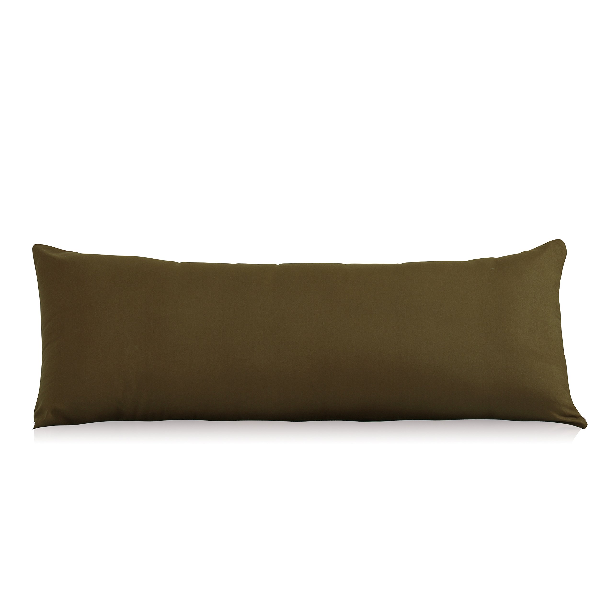 EEVOLIVE Ultra Soft Body Pillow Cover 21"x54", Cozy Microfiber Pillowcase with Hidden Zipper, Breathable, Perfect for Pregnancy & Side Sleepers, Cover Only (21"x54" Body Pillow Cover, Coffee)
